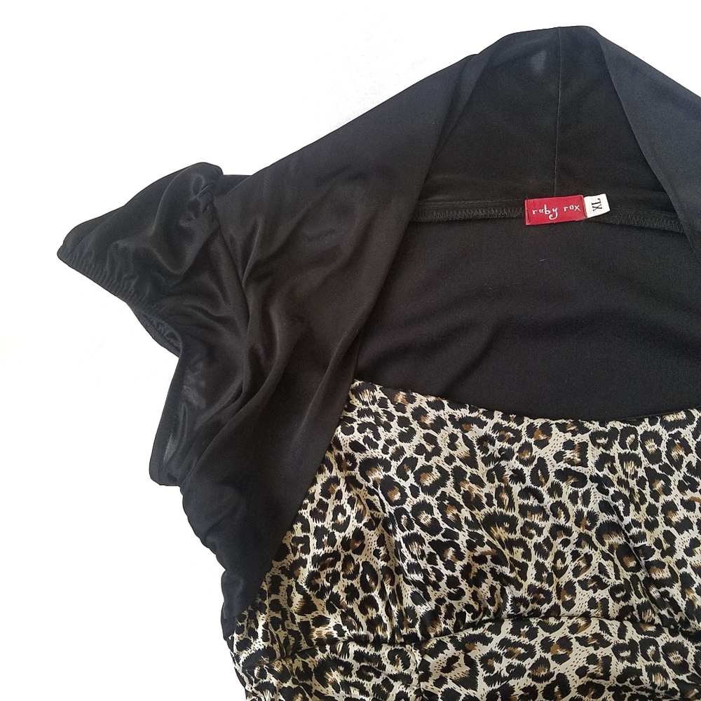 Leopard Wiggle Dress Size XL - Picture 3 of 6